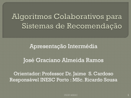 Algoritmos Colaborativos para Sistemas de Recomenda&ccedil;&atilde;o