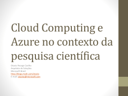 Cloud Computing e Azure no contexto da pesquisa - IME-USP