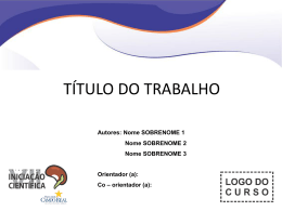 TÍTULO DO TRABALHO - Faculdade Campo Real