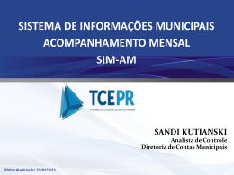SIM-AM 2015 - T&oacute;picos Especiais - Tribunal de Contas do Estado