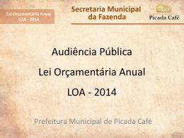 Apresenta&ccedil;&atilde;o da Proposta para Lei