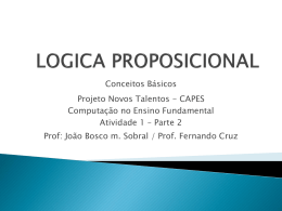 Introduzindo L&oacute;gica Proposicional