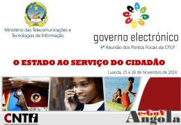 Apresenta&ccedil;&atilde;o de Angola- O Estado ao Servi&ccedil;o do Cidad&atilde;o