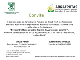 III Encontro Nacional sobre Registro de Agrotóxicos para CSFI.