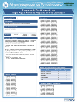IV FIP - Modelo de P&ocirc;ster 1 - Apresenta&ccedil;&atilde;o do PPG