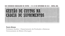 Gest&atilde;o de Custos Na CADEIA DE ABASTECIMENTO