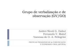 Grupo de verbalização e de observação (GV/GO)