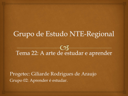 Grupo de Estudo NTE-Regional Tema 22: A arte