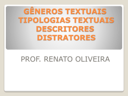 gêneros , tipologia textual, descritores e distratores