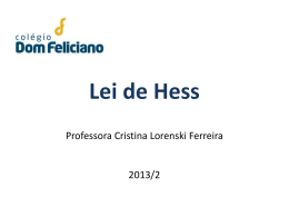 Lei de Hess - Colégio Dom Feliciano