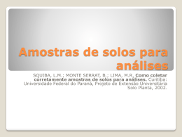 Amostras de solos para an&aacute;lises.