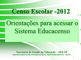 Acesso Censo Escolar 2012