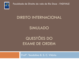 Quest&otilde;es exame de ordem
