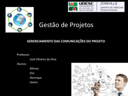 GERENCIAMENTO DAS COMUNICA&Ccedil;&Otilde;ES DO PROJETO