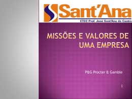 Projeto Organizacional Seminario Miss&otilde;es e valores de uma