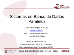 Marcio Angelo - Sistemas de banco de dados Paralellos