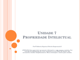 Unidade 7 Propriedade Intelectual
