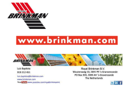 Royal Brinkman B.V. www.brinkman.com