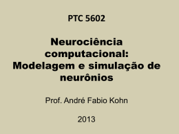 PTC 5602 Neurociência computacional: Modelagem e simulação de