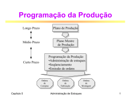 Programa&ccedil;&atilde;o da Produ&ccedil;&atilde;o