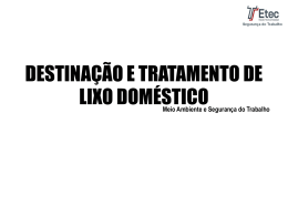DESTINA&Ccedil;&Atilde;O E TRATAMENTO DE LIXO DOM&Eacute;STICO Aterros