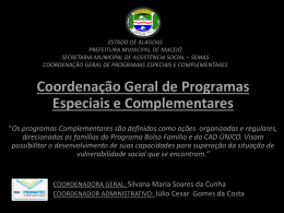 Apresentação da CGPEC - Assistência e Desenvolvimento Social