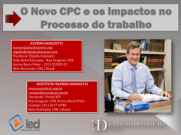 O Novo CPC e os Impactos no Processo de Trabalho