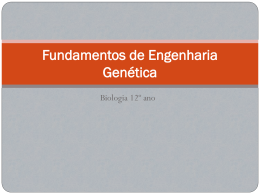 Fundamentos de Engenharia Genética Rui Coelho.