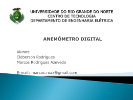 ANEMÔMETRO DIGITAL - DEE - Departamento de Engenharia