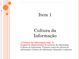 GIO-item 01 &ndash; cultura informacao