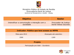 Slide 1 - Ministério Público da Paraíba