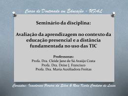 Avaliação da Aprendizagem em Cursos de Formação de Professores