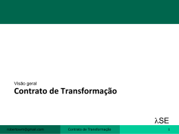 Contrato de Transforma&ccedil;&atilde;o