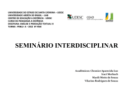 Seminario interdisciplinar Producao Textual 001