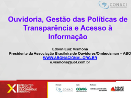 Edson Vismona – Ouvidoria, Gestão das Políticas de
