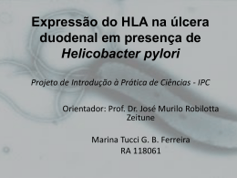 Expressão do HLA na úlcera duodenal na presença de