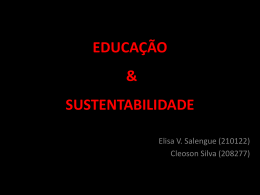 educação & sustentabilidade - EDU 01004 História do processo de