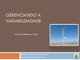 Gerenciando a variabilidadade.