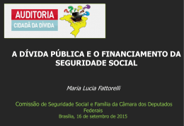 Palestra &rdquo;A D&iacute;vida P&uacute;blica e o Financiamento da Seguridade Social&rdquo;