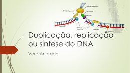 Duplicação, replicação ou síntese do DNA