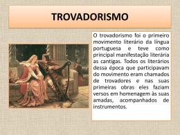 TROVADORISMO - CAFETERIA SABOR LITERÁRIO
