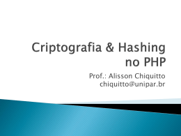 Criptografia & Hashing no PHP