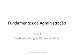 Fundamentos da Administra&ccedil;&atilde;o