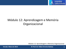 Módulo 12. Aprendizagem e Memória