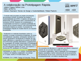 A colabora&ccedil;&atilde;o na Prototipagem R&aacute;pida. Juliano Foga&ccedil;a