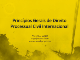 Princípios Gerais de Direito Processual Civil Internacional