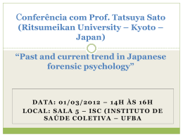 Conferência com Prof. Tatsuya Sato (Ritsumeikan University