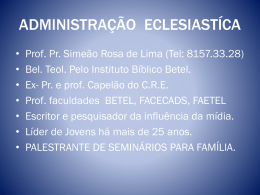 ADMINISTRAÇÃO ECLESIASTÍCA - Faculdade