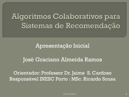 Algoritmos Colaborativos para Sistemas de Recomenda&ccedil;&atilde;o