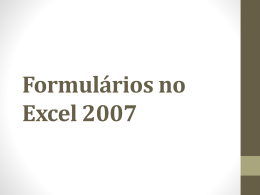 Formul&aacute;rios no Excel 2007